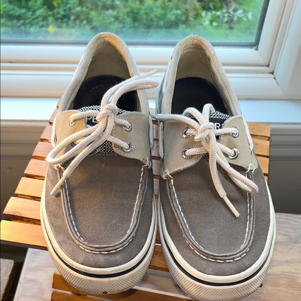 Sperry‎ Men's Taupe Canvas Boat Shoes